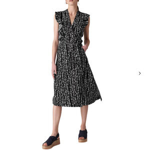 Whistles Savannah Print Wrap Dress, Navy/Multi